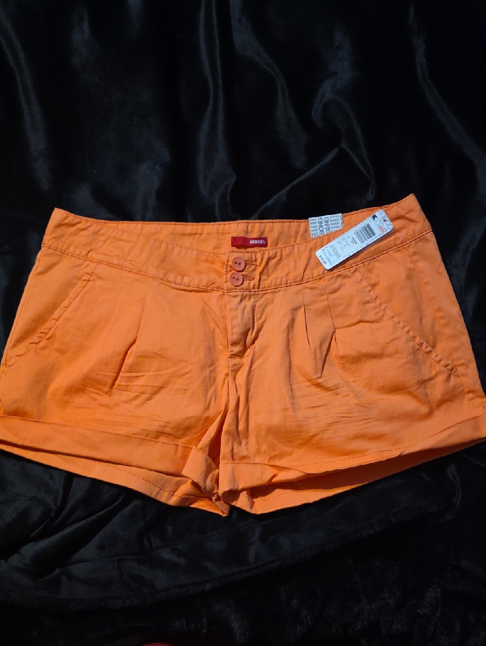 BONGO Orange High-Waist Casual Women's Shorts